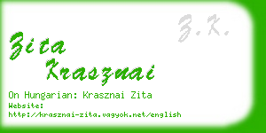 zita krasznai business card